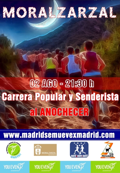 Carrera Popular y Senderista al anochecer, el 2 de agosto en Moralzarzal 2024