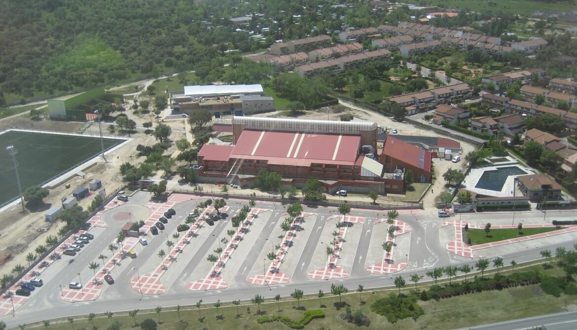 Nuestro gran Pabellón Polideportivo de Moralzarzal cumple 25 años, aerea