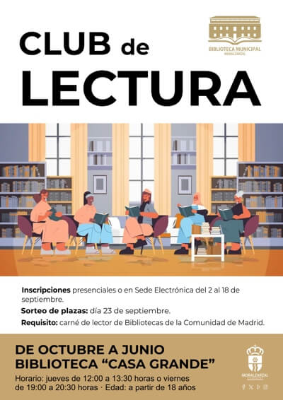 Ya te puedes inscribir en las actividades de otoño de la Biblioteca Casa Grande de Moralzarzal. Club de lectura