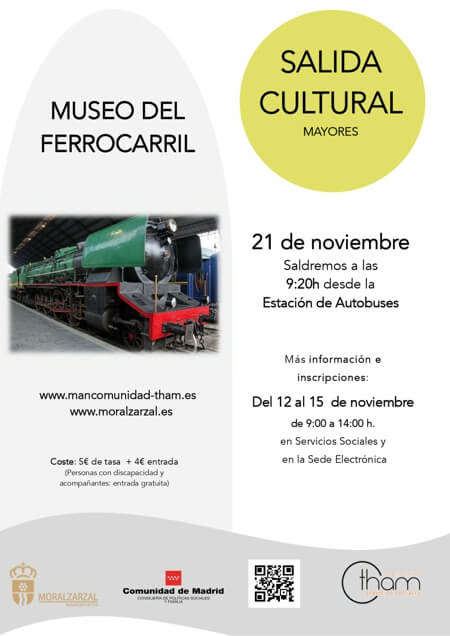 Salida Cultural en Moralzarzal al Museo del Ferrocarril de Madrid, el 19 de noviembre 2024