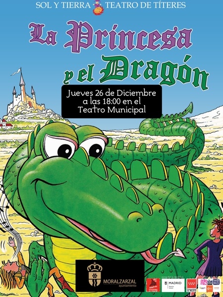 La Princesa y el Dragón, Teatro de títeres el jueves 26 de diciembre en el Teatro de Moralzarzal 2024